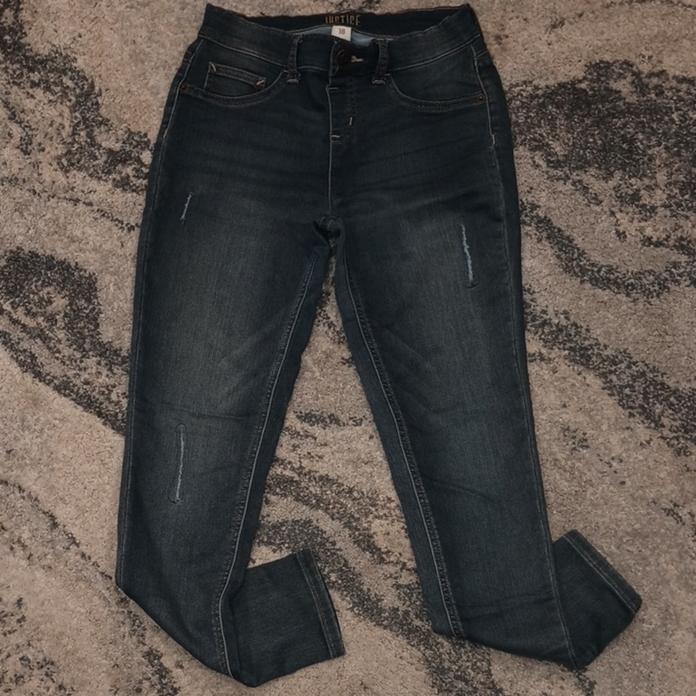 Justice Blue Mid Rise Jeggings with Stretch and Comfort